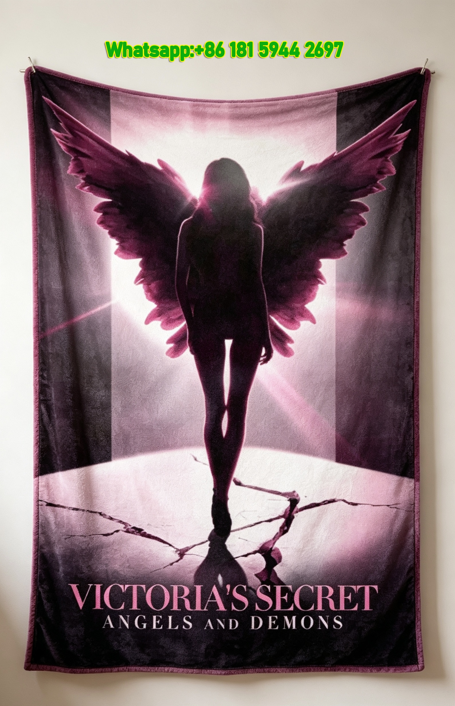 Victoria's Secret Angels and Demons Flannel Fleece Throw Blanket V047